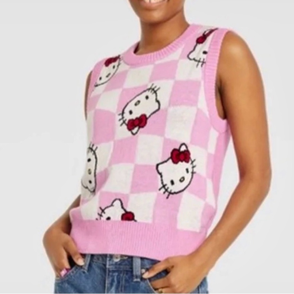 Hello Kitty by Sanrio Checkerboard Sweater Vest